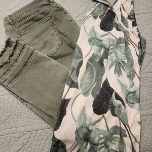 CHARLIE B Olive Green Pants
